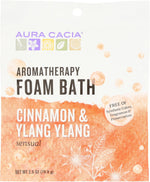 Aura Cacia foam bath cinnamon ylang ylang front view packaging