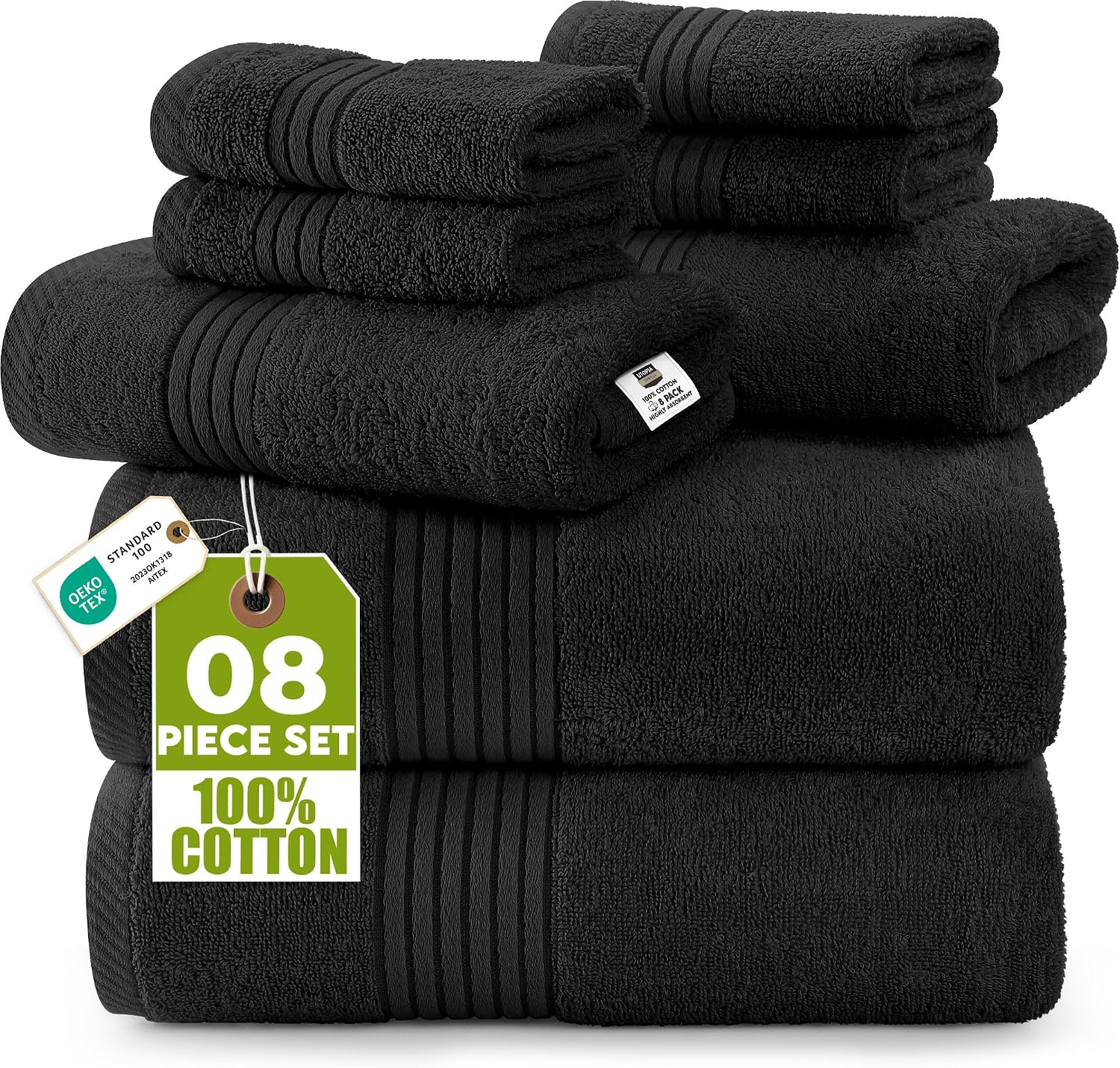 Utopia Towels 8 Piece Premium Towel Set front view