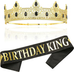 Na King Crown And Birthday Sash Gold Front View Prom Decoration