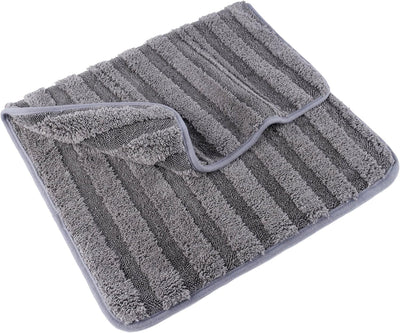POLYTE Twist Yarn and Fleece Microfiber Drying Towel (16x24, Gray) - Image 1