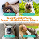 Veterinarian formulated dog dental probiotic supplement close up