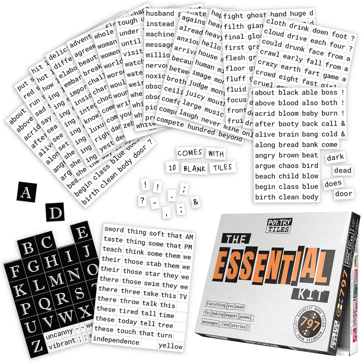 Rayliad Poetry Tiles Essential Kit 797 piece set front view