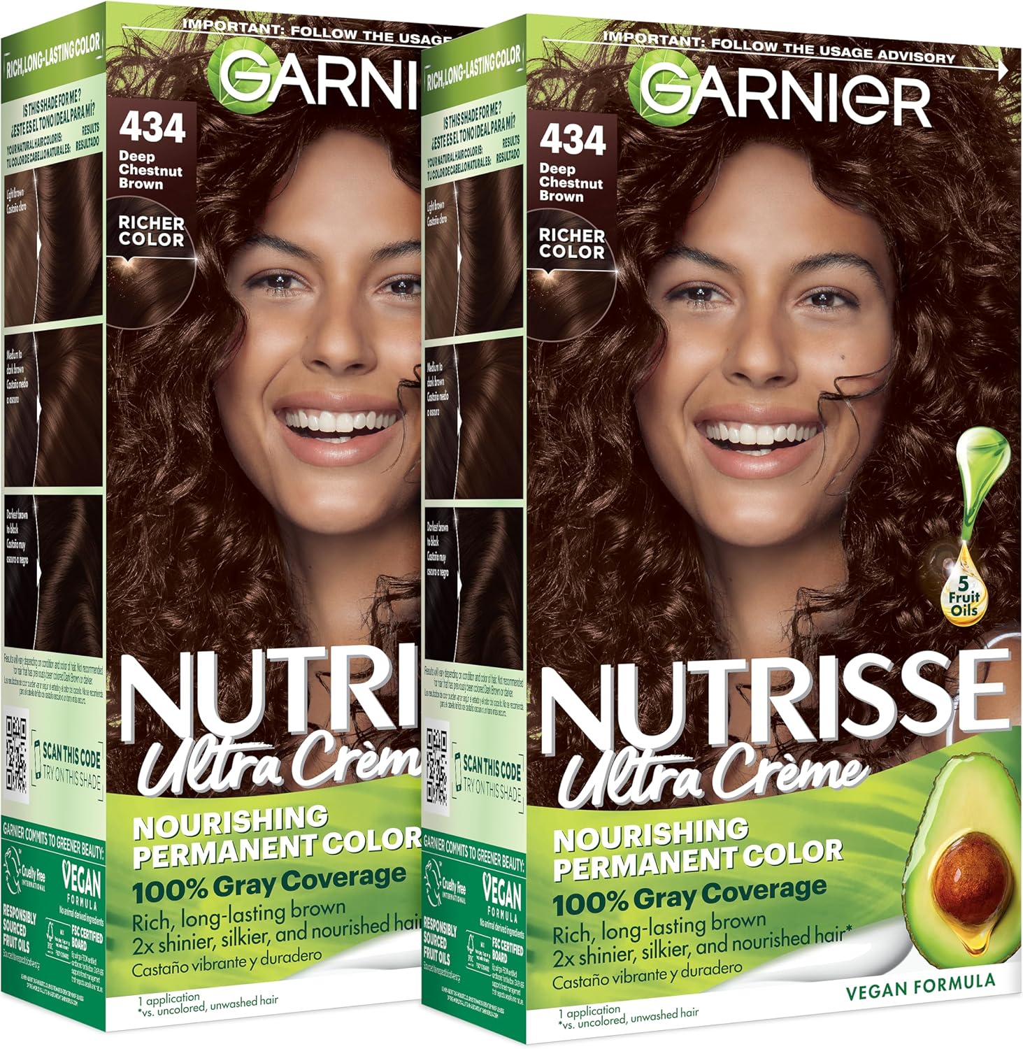 Garnier Nutrisse Ultra Creme Deep Chestnut Brown front view hair dye package
