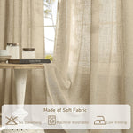 Machine washable brown rustic living room drapes fully unfolded