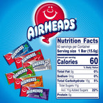 Airheads Full-Size Candy Bars, Taffy Candy Bulk Variety Pack, Individually Wrapped, Six Assorted Fruit Flavors Artificially Flavored, 60 Count Box - Image 11