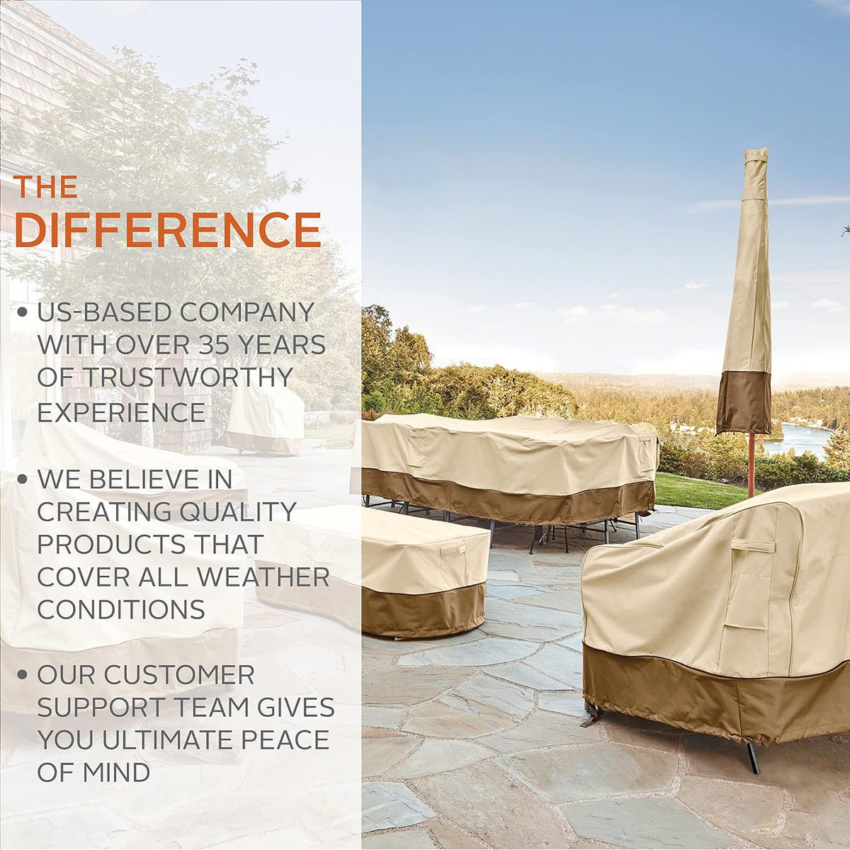 Classic Accessories water-resistant table cover fabric close up