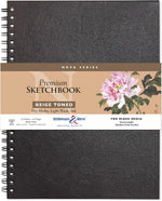 Stillman And Birn Nova Series beige wirebound sketchbook front view showcasing textured cover