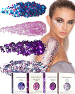 24K Gold Glitter. 10g Chunky Face, Hair, Eye and Body for Women. Rave Festival Accessories, Cosmetic Makeup. Loose Set - Image 11