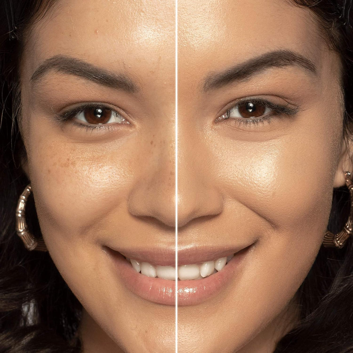 Swatches of authentic imported Milani Screen Queen Foundation showing buildable medium coverage.