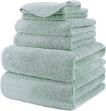 POLYTE 410 GSM Poly Blend Microfiber Quick Dry Bath Towel Set of 6 Pieces | 2-Body Towels, 2-Hand Towels, 2-Wash cloths, Oversize, Lint Free - Image 12