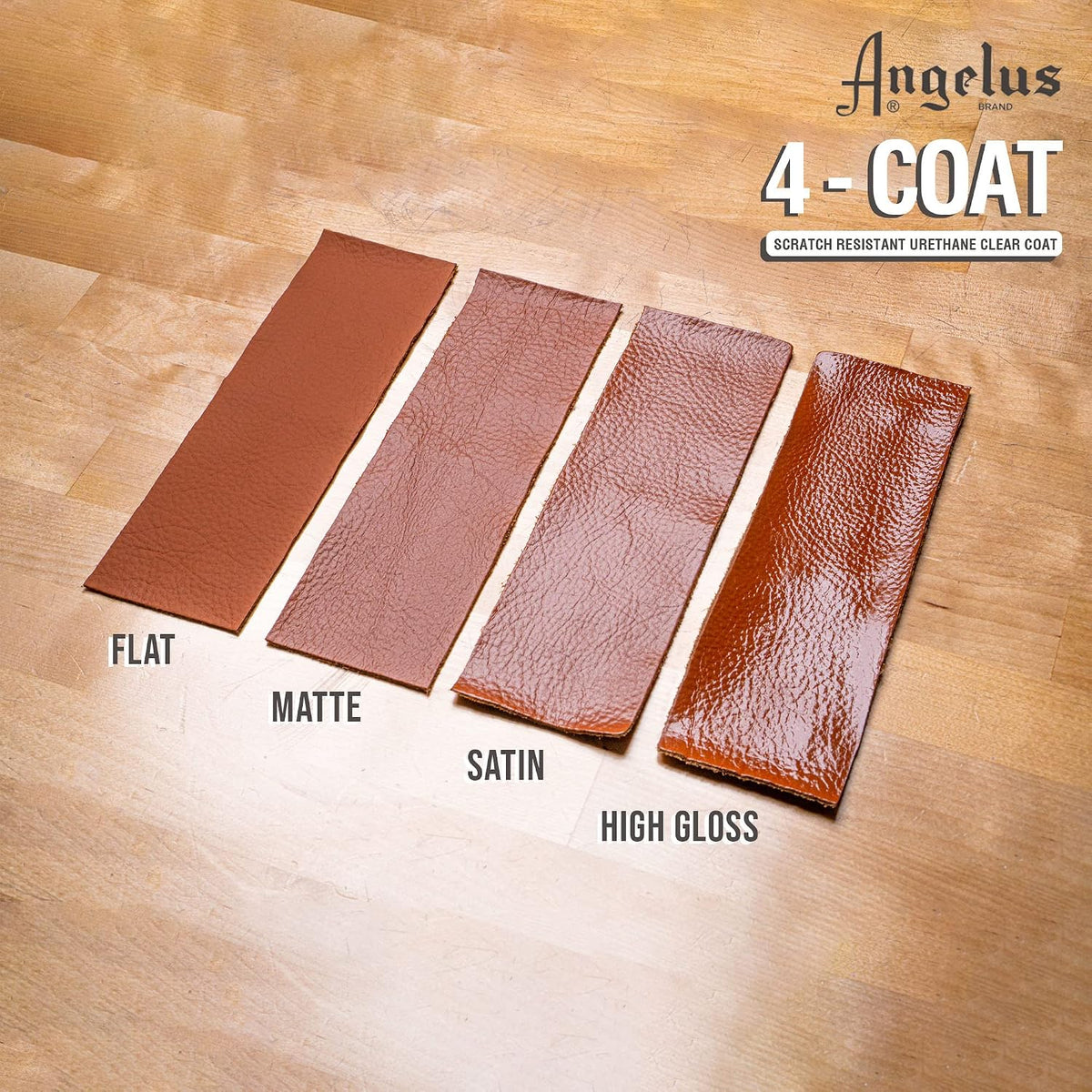 Angelus flat finish urethane leather sealer packaging