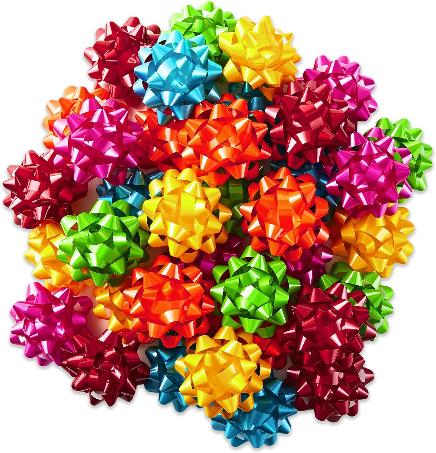 Hallmark Bright Gift Bow Assortment 36 Count packaging front view showing assorted multi colored ribbon loops