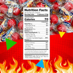 Spicy red Laetafood cinnamon jawbreaker candy closeup