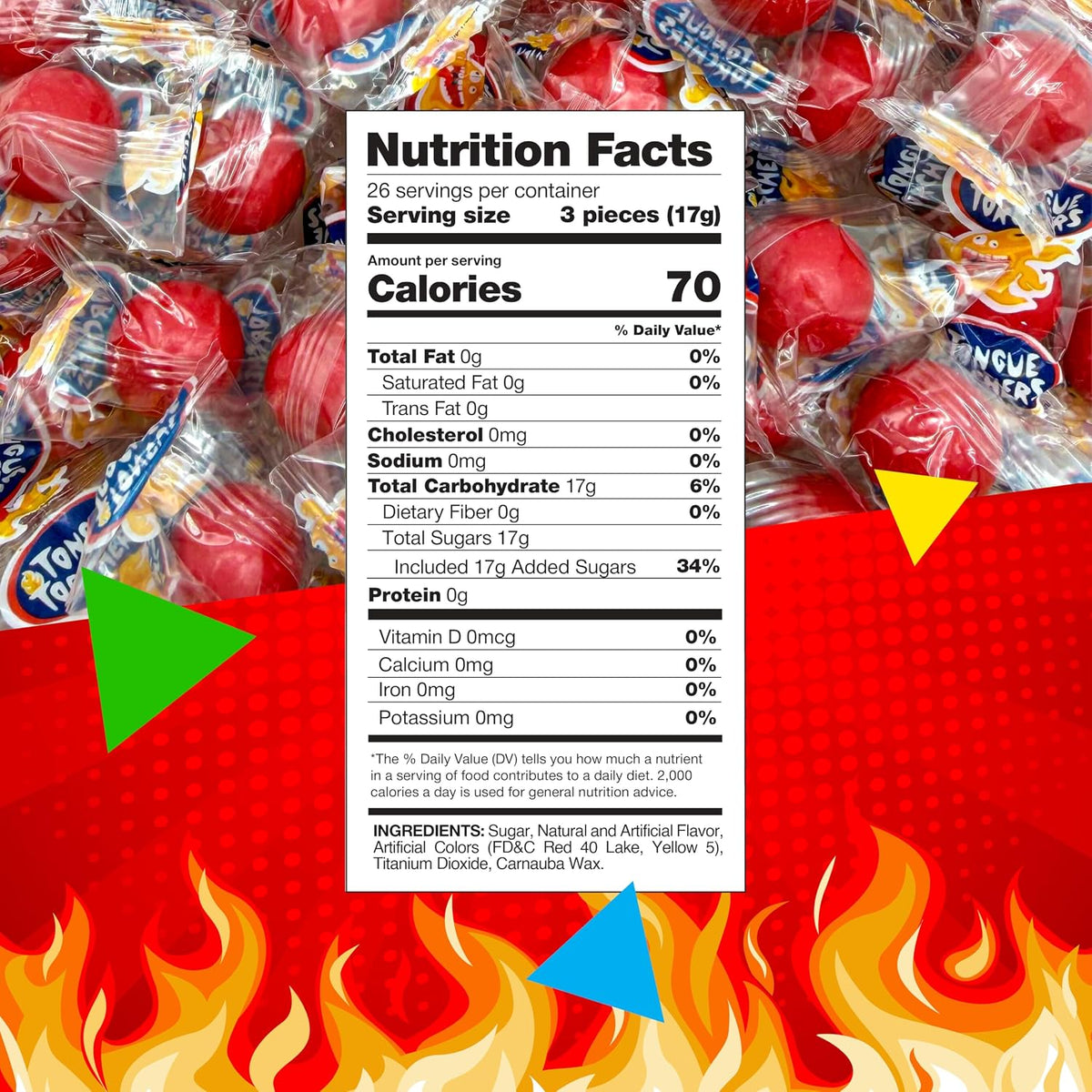Spicy red Laetafood cinnamon jawbreaker candy closeup