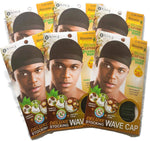 King.J Healthy Treated Wave Deluxe Stocking Wave Cap Black front view