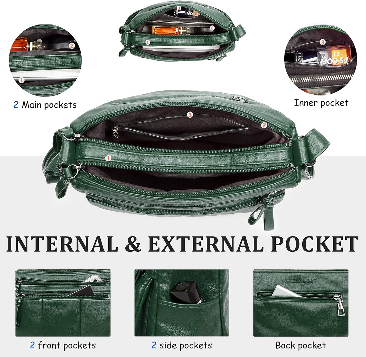 Volganik Rock retro shoulder bag worn as a crossbody