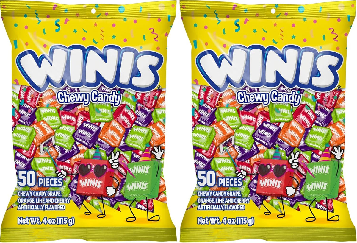 Winis Original Variety Bag Chewy Candy - Taffy Candies 50 individually wrapped pieces - Size 4 Oz | Gifts, Holiday, Parties, Concessions, Pantry, Non-Melting, Party - Image 9