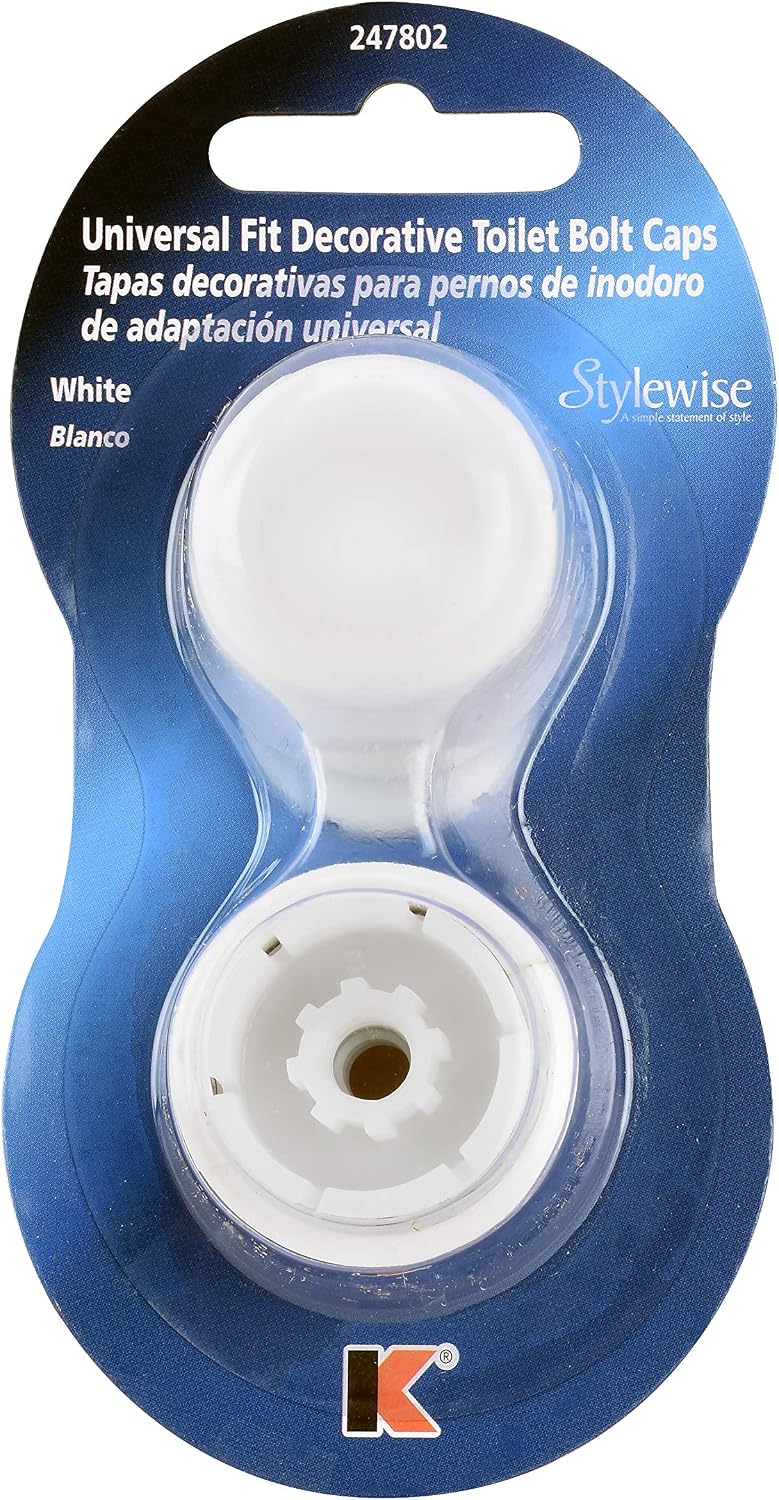 Plumb Pak white toilet bolt caps package contents and adapters