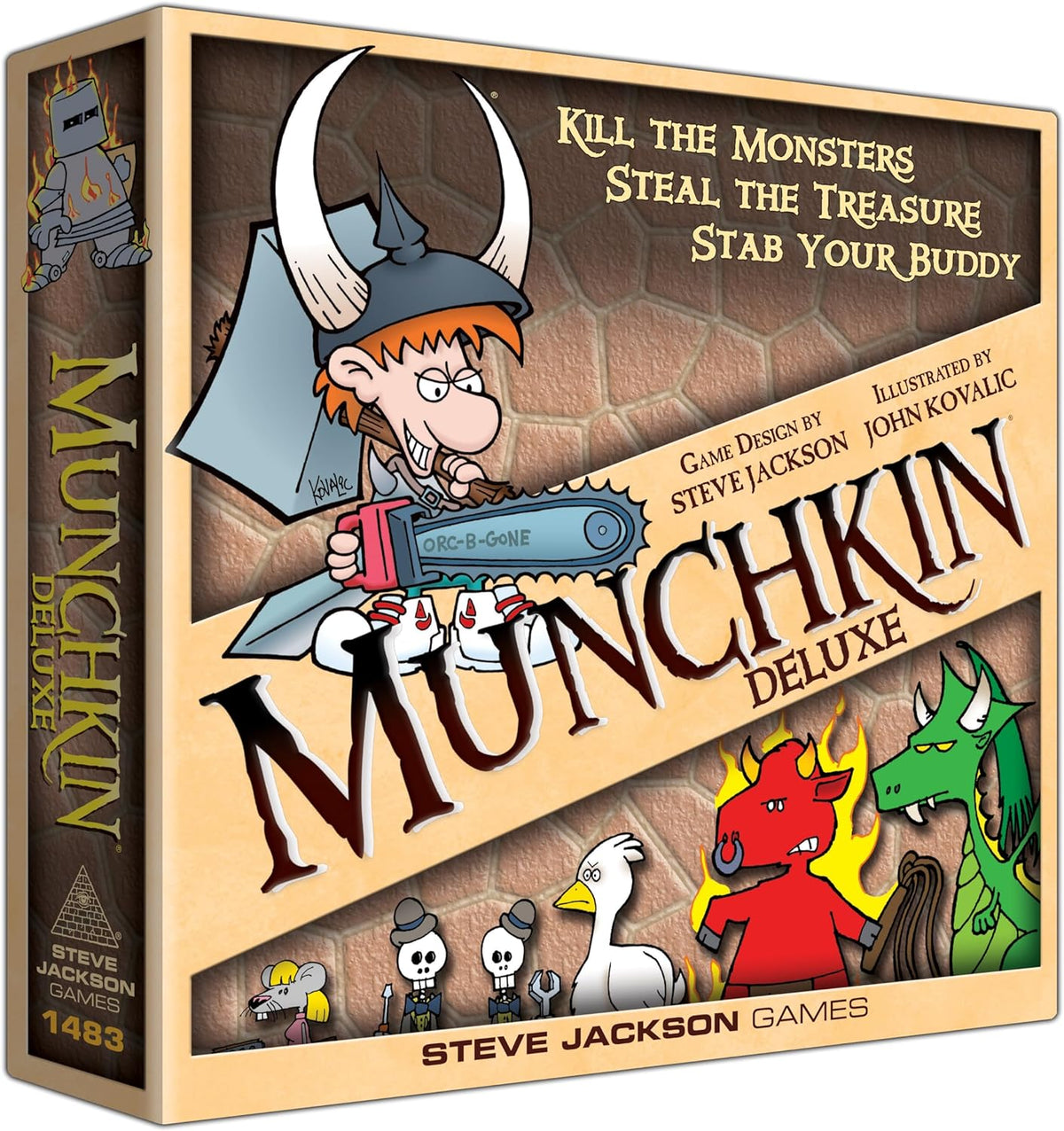 Munchkin Deluxe Board Game (Base Game), Family Board & Card Game, Adults, Kids, & Family Game, Fantasy Roleplaying Game, Ages 10+, 3-6 Players, Avg Play Time 120 Min, From Steve Jackson Games - Image 1