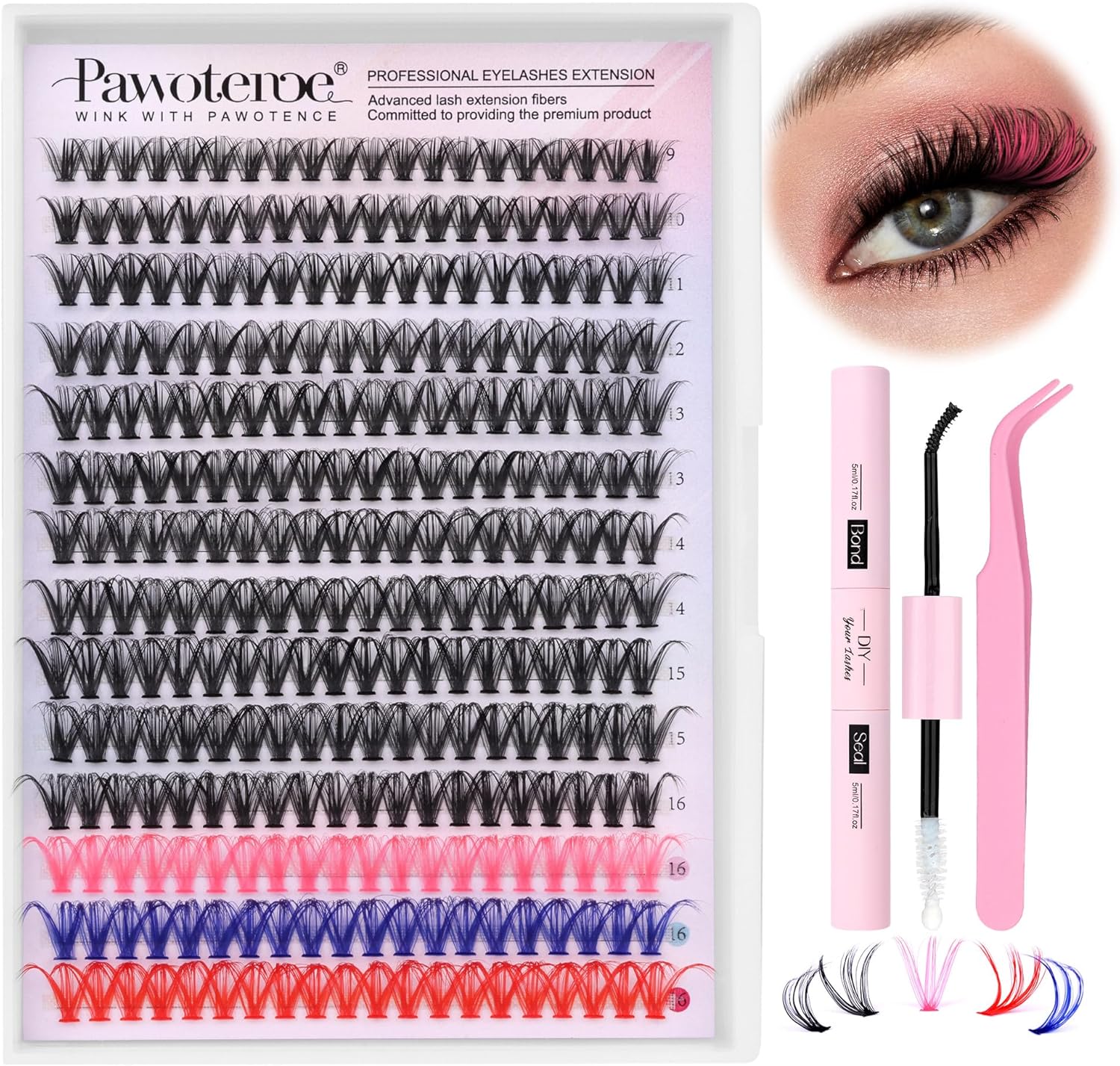 Dista USA Pawotence DIY lash extension kit front view