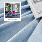 DUALIFE farmhouse linen textured curtain fabric close up