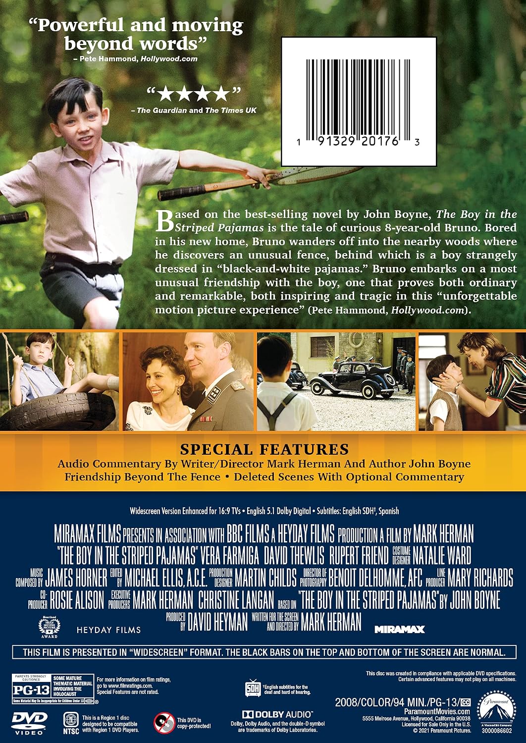 The Boy In The Striped Pajamas DVD case back view with details