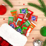 York peppermint patties snowflakes and seasonal chocolates in a pile.