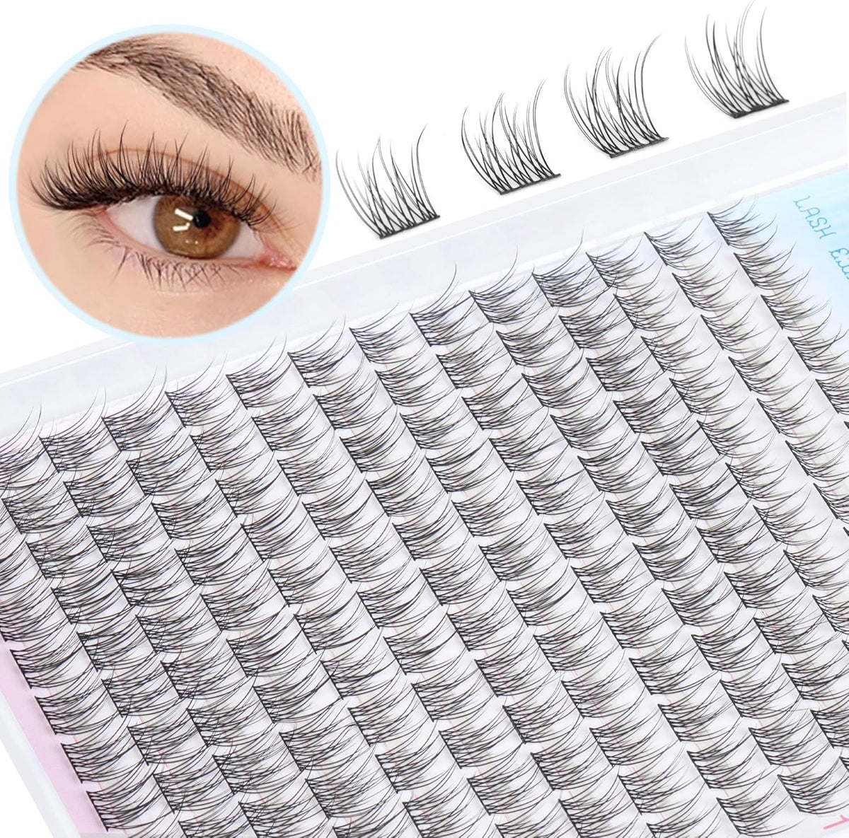 Natural Lash Extension Kit Wispy Lash Clusters Kit 168Pcs Eyelash Extension Kit 9-12MM Eyelash Clusters Lashes Individual Kit with Remover for Lash Extension, Bond and Seal and Tweezers by TNFVLONEINS - Image 6