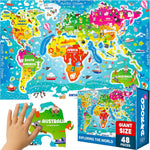 QUOKKA giant floor puzzle world map design premium front view box
