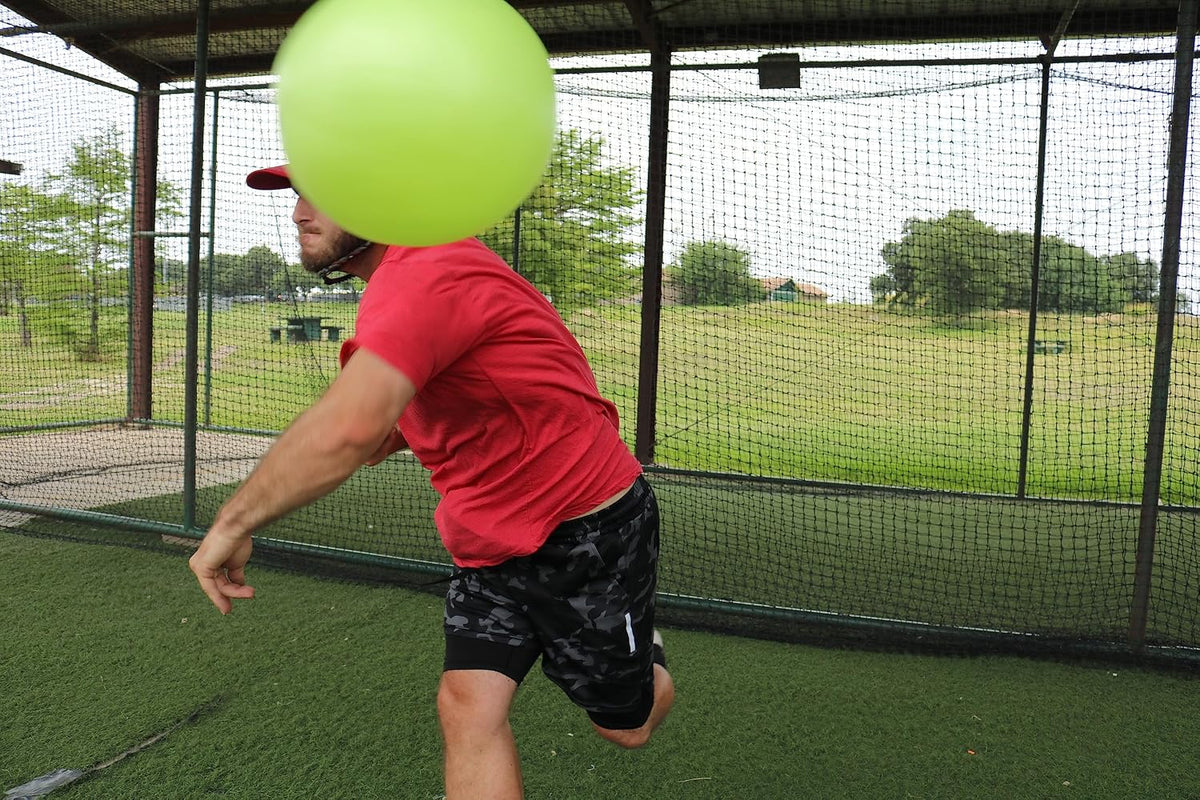 Tap pitching mechanics training ball close up