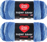 Red Heart Super Saver Ombre Yarn True Blue front view