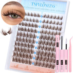 Natural Lash Extension Kit Wispy Lash Clusters Kit 168Pcs Eyelash Extension Kit 9-12MM Eyelash Clusters Lashes Individual Kit with Remover for Lash Extension, Bond and Seal and Tweezers by TNFVLONEINS - Image 9
