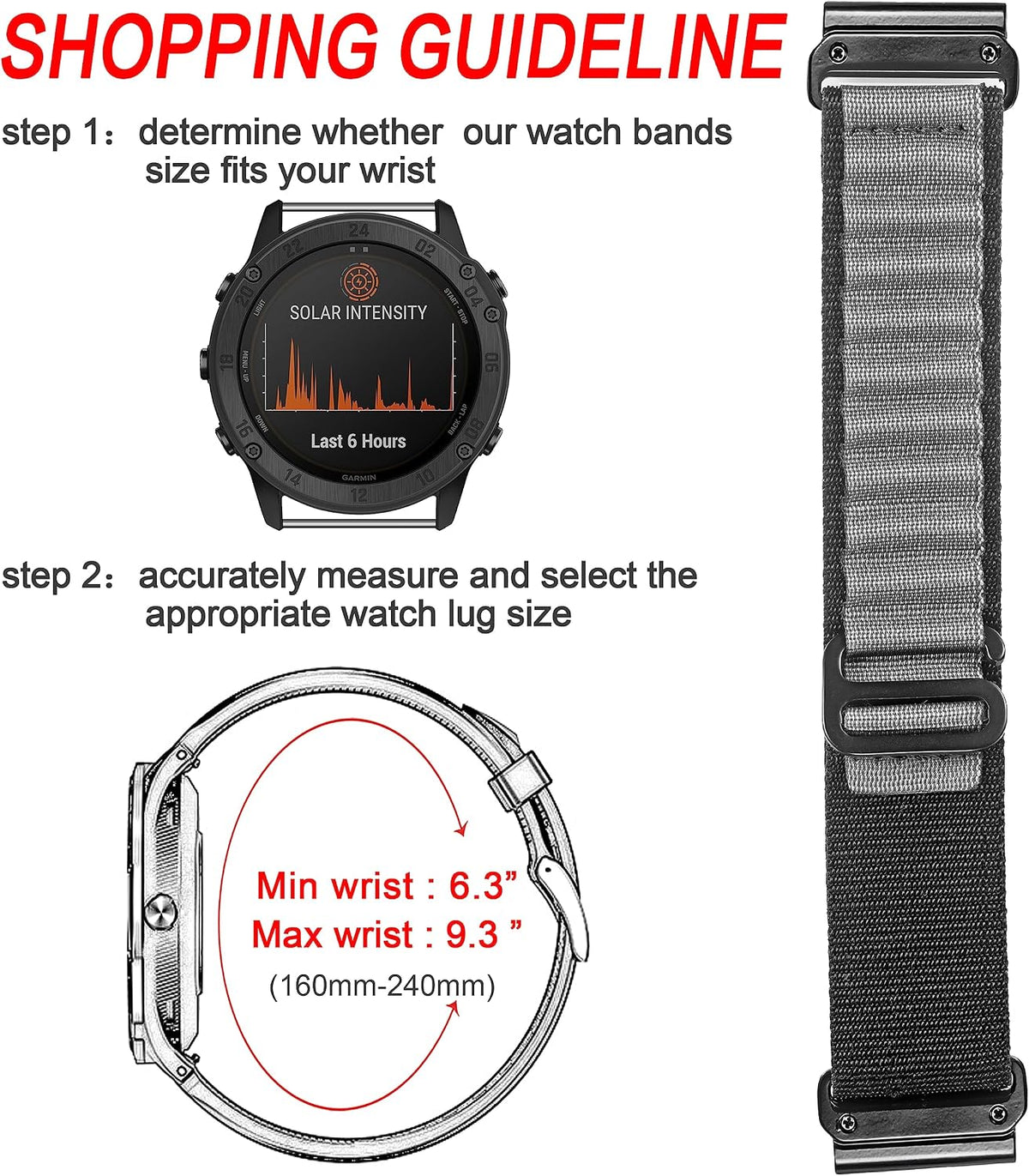 Torbollo nylon sport band side profile and clasp