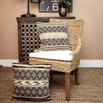 Parkland Collection Nate 18x18 Beige Boho Throw Pillow, Hand Woven Cotton Jute Textured Geometric Stripe Accent Cushion with Insert - Image 9