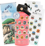 BlueTrail 50 States Water Bottle with Stickers - 32 oz Insulated Stainless Steel, Upgraded Leak-Proof Lid, UV & Waterproof Permanent Stickers, Laser Engraved 50 States of the USA (Black) - Image 10