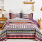 WONGS BEDDING Boho Quilt Set King Size, Brown Bohemian 3 Pieces Quilt Sets, Lightweight Summer Bedspread Coverlet Bedding Set for All Season (104""x90""), YS01AC080714K3U-A - Image 13