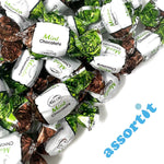Bowl filled with refreshing chocolate center mints