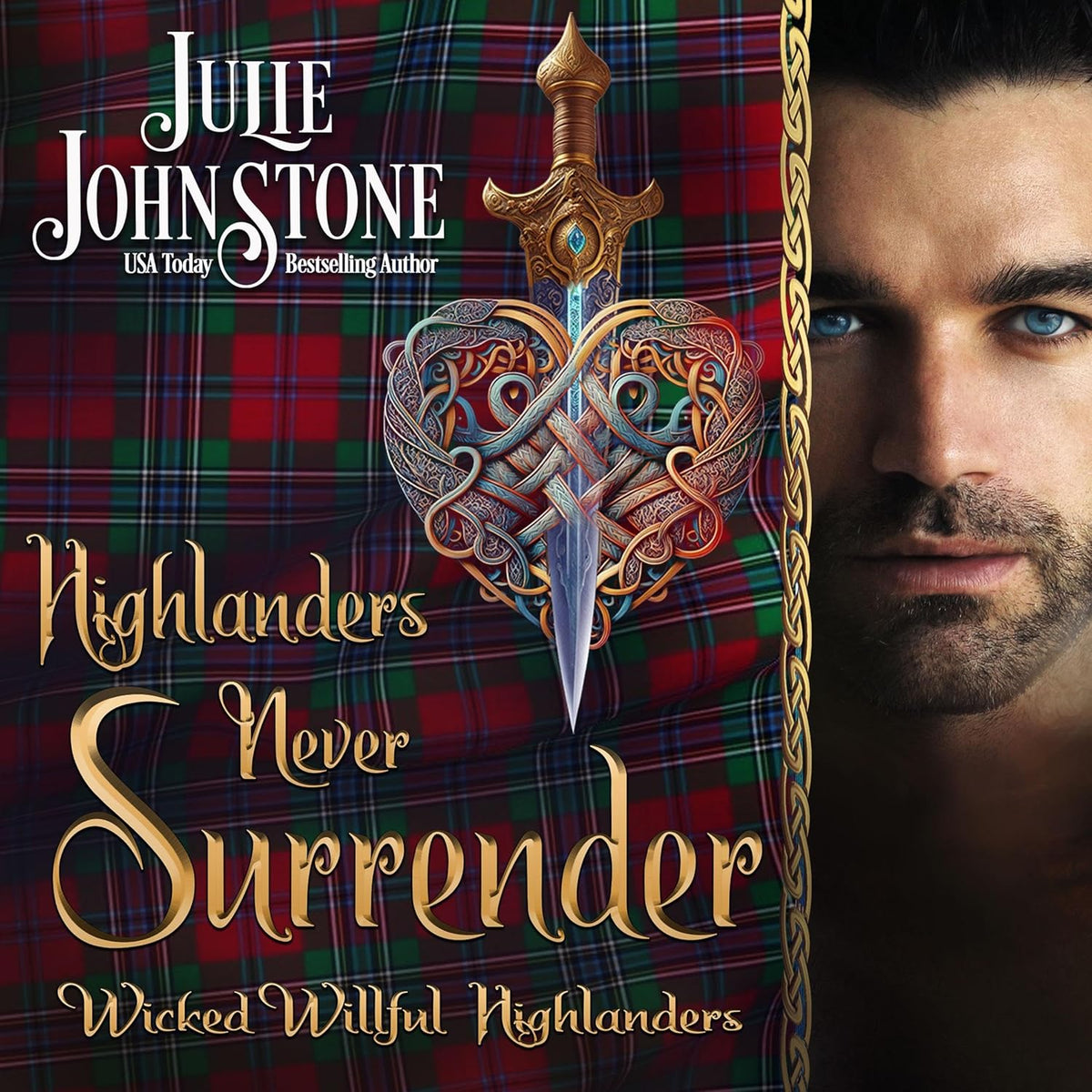 Julie Johnstone Highlanders Never Surrender Audible Audiobook cover art