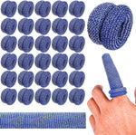 LAOJU finger bandage roll pack front view showing blue breathable cotton tubular finger cots for wound care