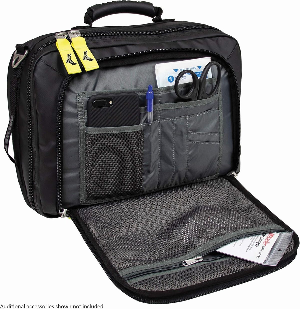 Close up of heavy duty YKK zippers and waterproof exterior material