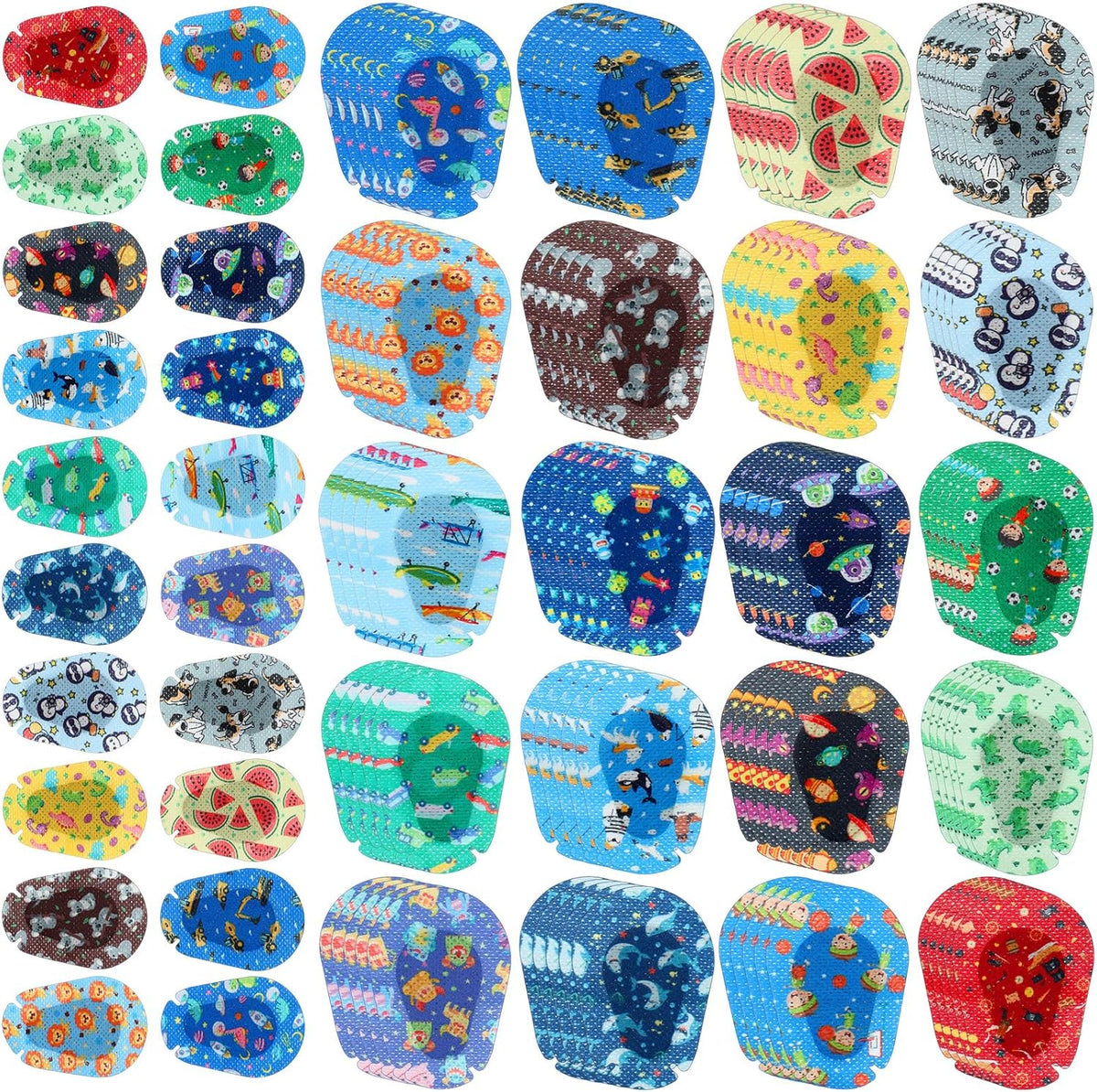 Copkim adhesive eye patches for kids front view showing assorted cartoon styles