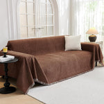 Mysky Home chocolate couch cover front view