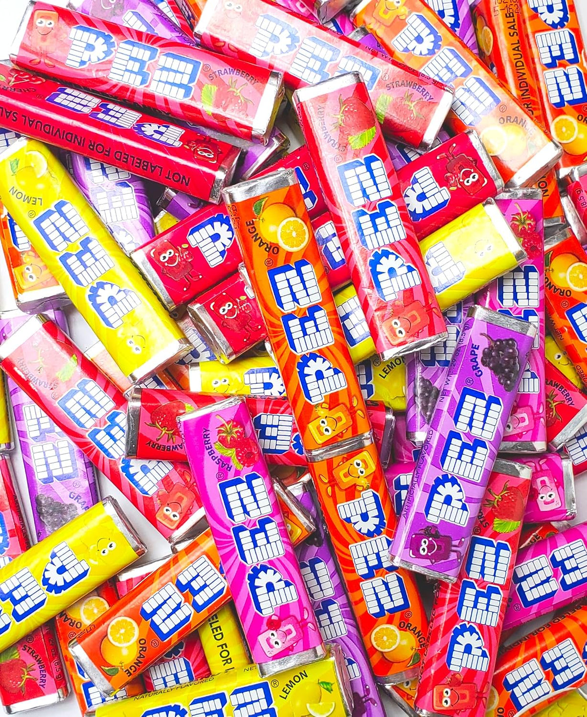 Authentic PEZ confectionery refills ready to be loaded into character dispensers