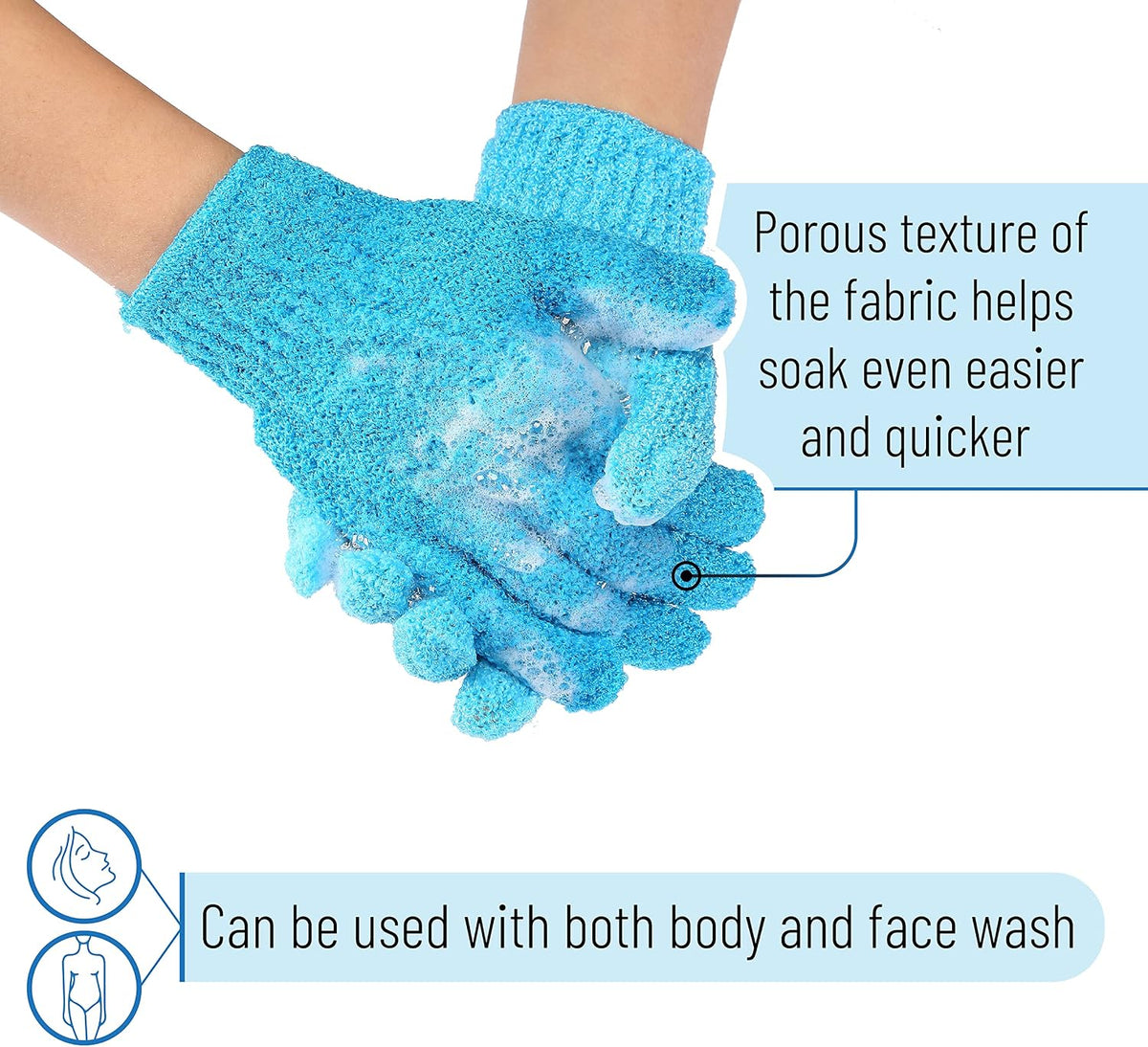 Slick Solutions shower mitts texture close up