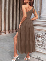 Merokeety flowy tiered skirt with high side slit