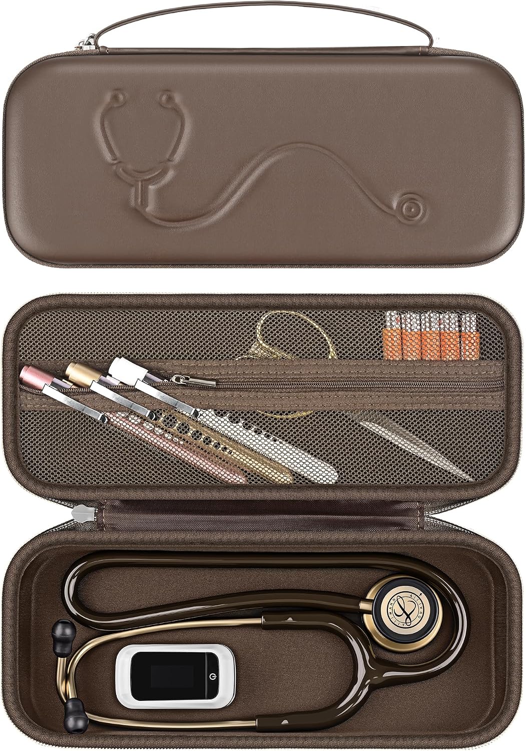 Stethoscope Case for 3M Littmann Classic III & Lightweight II S.E, Pink | for MDF Stethoscope, Hard Shell Carrying Case with Mesh Pocket & Handle, Nursing Students Essential Accessories, Case Only - Image 9