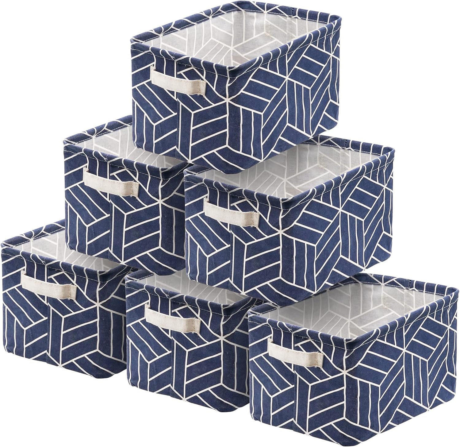 Crowned storage basket 6 piece set front view