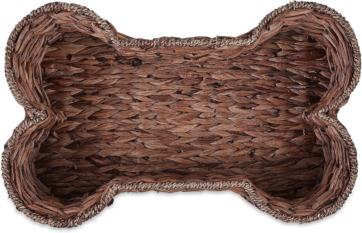 Bone Dry dark brown pet toy basket angled perspective view