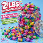 Assorted fruit flavor gumballs in 2 lb bag