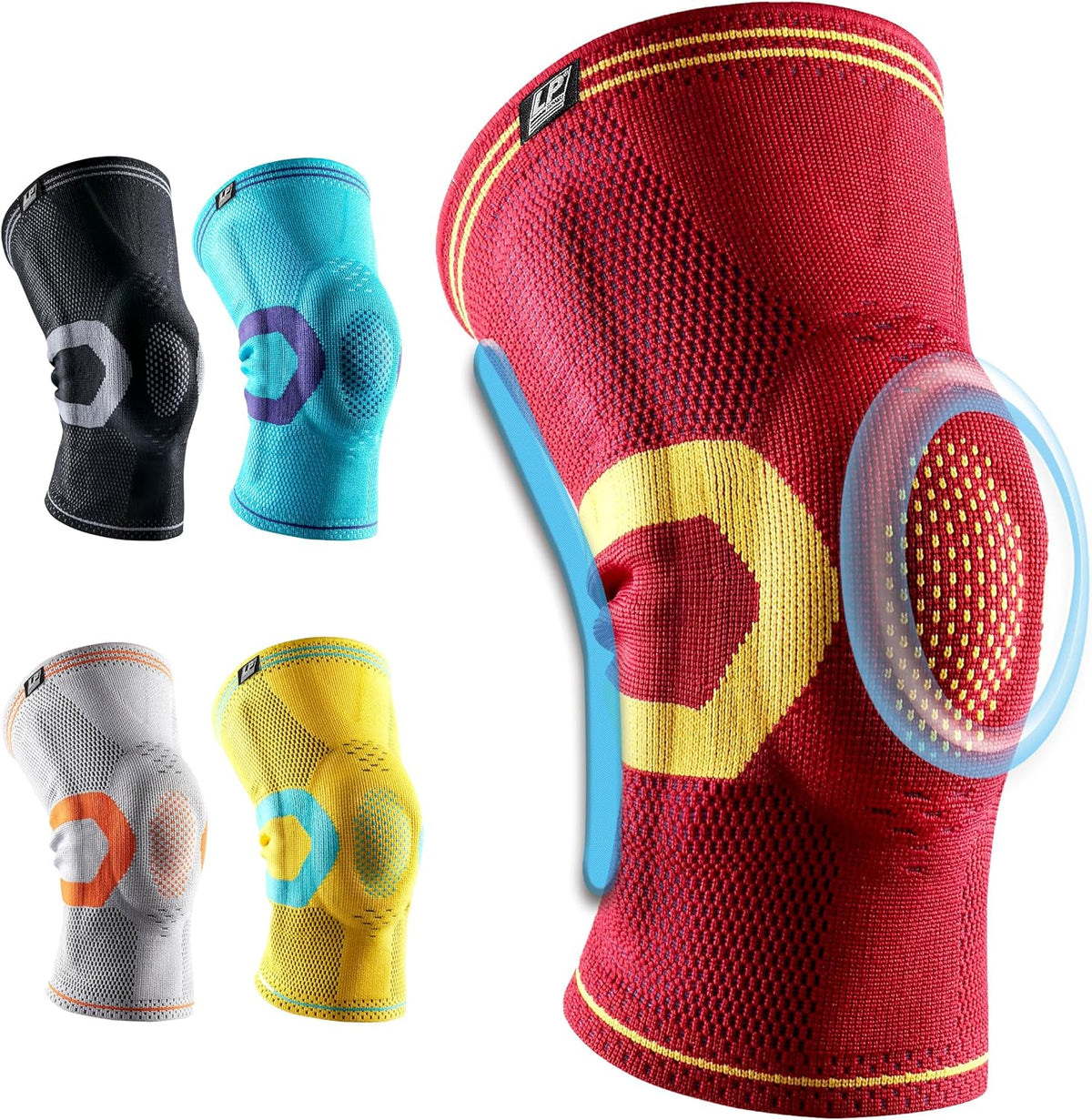 LP Support 170XT Premium Compression Knee Sleeve with Silicone Patella Pad & Bilateral Stays - Breathable Joint Stability & Injury Prevention Brace for Running, Basketball & Pro Sports (Black, Extra Large,1pcs) - Image 11